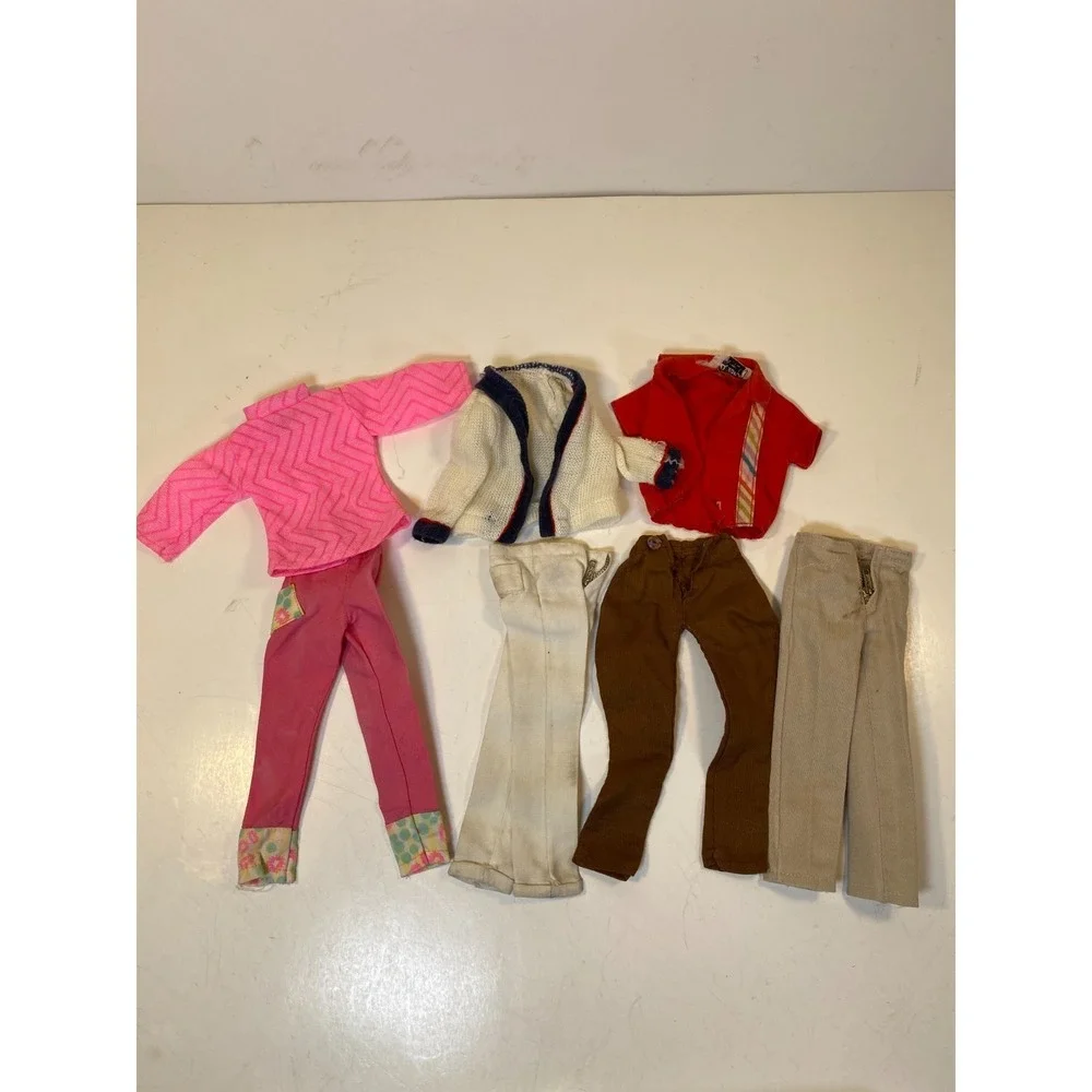 Vintage Barbie Ken Clothes Lot of 7 Pants and Shirts 3 Shirts 4 Pants